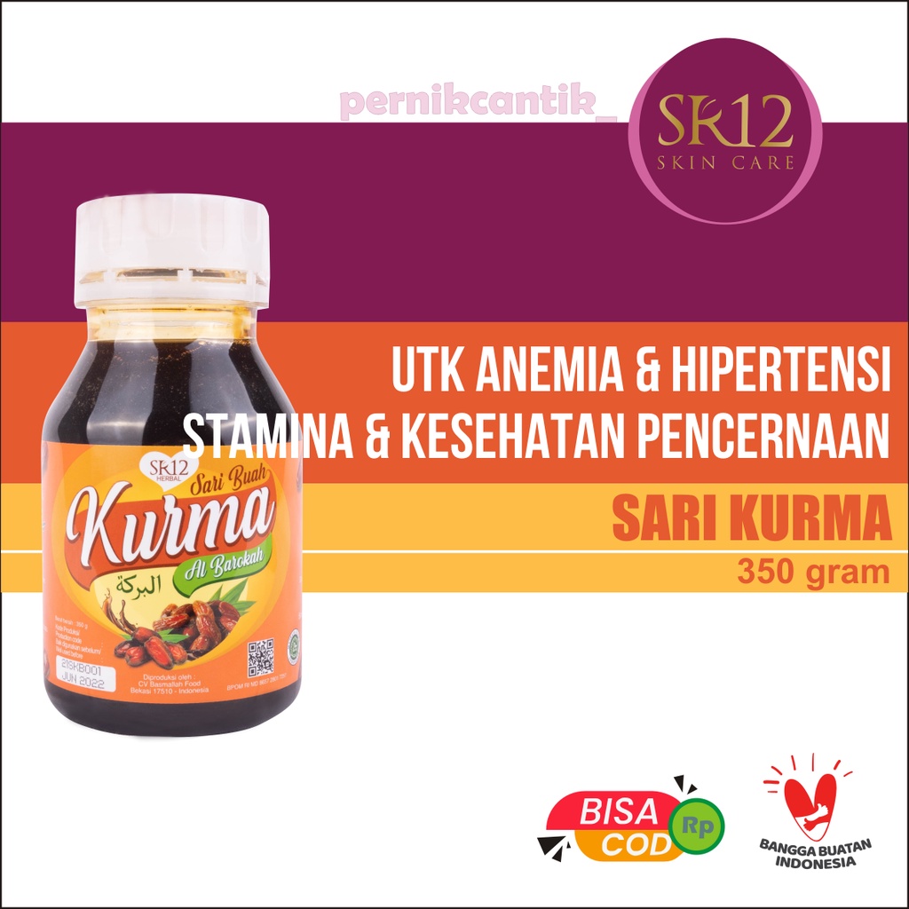 

SARI KURMA SR12/SARI KURMA BPOM/UNTUK MELANCARKAN PENCERNAAN/BAIK UNTUK PENDERITA ANEMIA