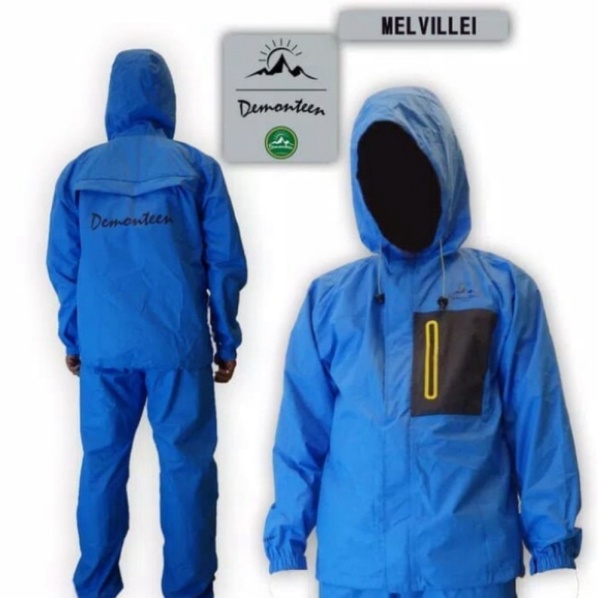 Jual jas hujan motor raincoat demonteen stelan jaket celana not eiger - Hitam L Murah