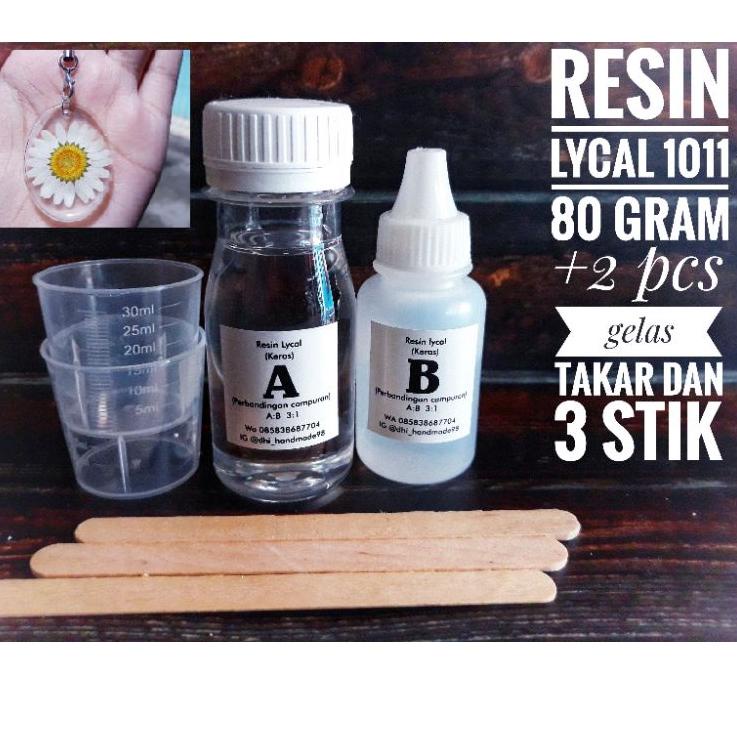 Harga Murah.. resin lycal keras 80 gram + 2 pcs gelas takar dn pengaduk nya