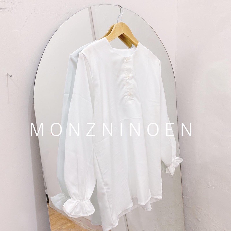 broken White &amp; lilac blouse inner / dalaman