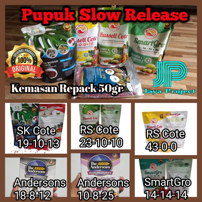 Pupuk Slow Release kemasan ekonomis 50gr untuk 1 sd 2 pot