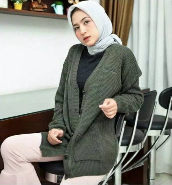 KARDIGAN RAJUT MERISSA CARDY | rajut tebal | fashion koreai