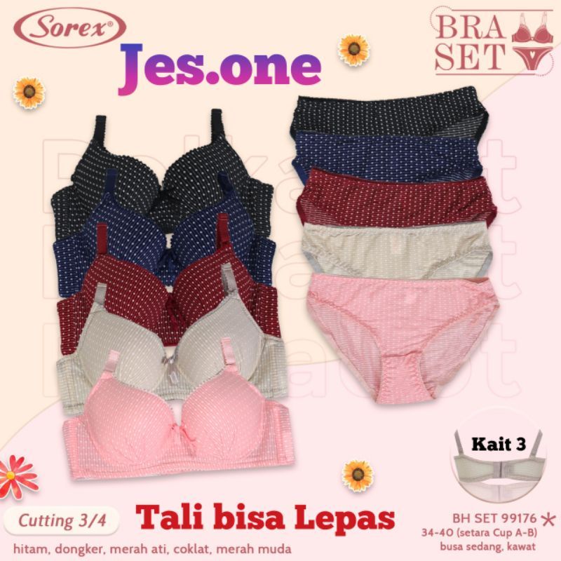 Sorex 99176 Bra Set Berkawat Busa Sedang Cup B Kait 3