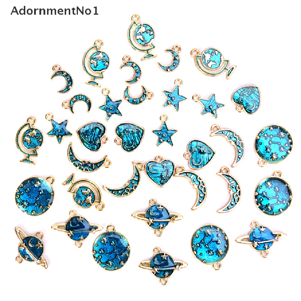 (AdornmentNo1) 10pcs / Set Liontin Enamel Alloy Seri Universe Untuk DIY Perhiasan Charms