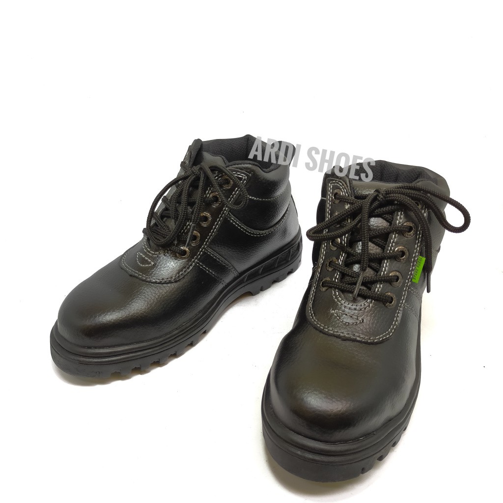 Sepatu Safety Pria Boot Tali Sepatu Sefty Bahan Sintetis Septi Cowok Tinggi Sepatu Proyek  Lapangan