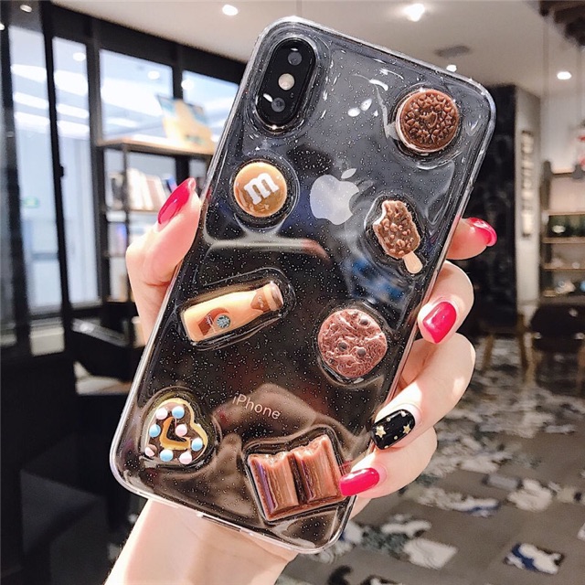 Chocolate 3D Case iPhone Oppo Vivo Xiaomi Samsung S21 S20 ultra S10 plus S9 Note 20 10 A31 A51 a71