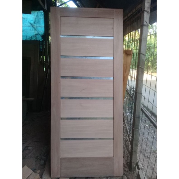Kusen dan 1 buah daun pintu ukuran standar model minimalis bahan kayu kamper oven /pintu minimalis /