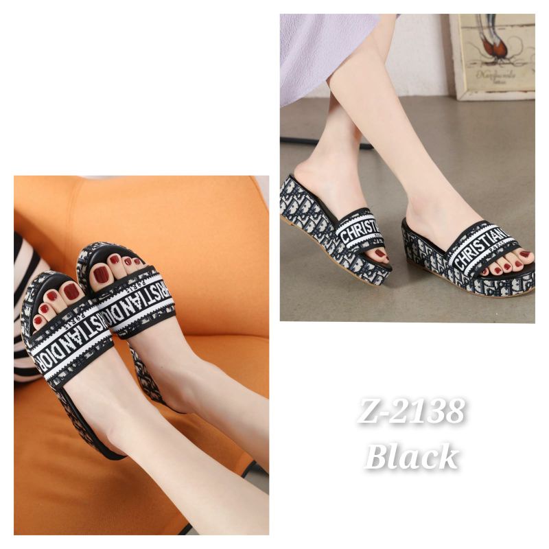 BEST SELLER!! SANDAL WANITA SLOP WEDGES 6D1oR  Kode : Z2138