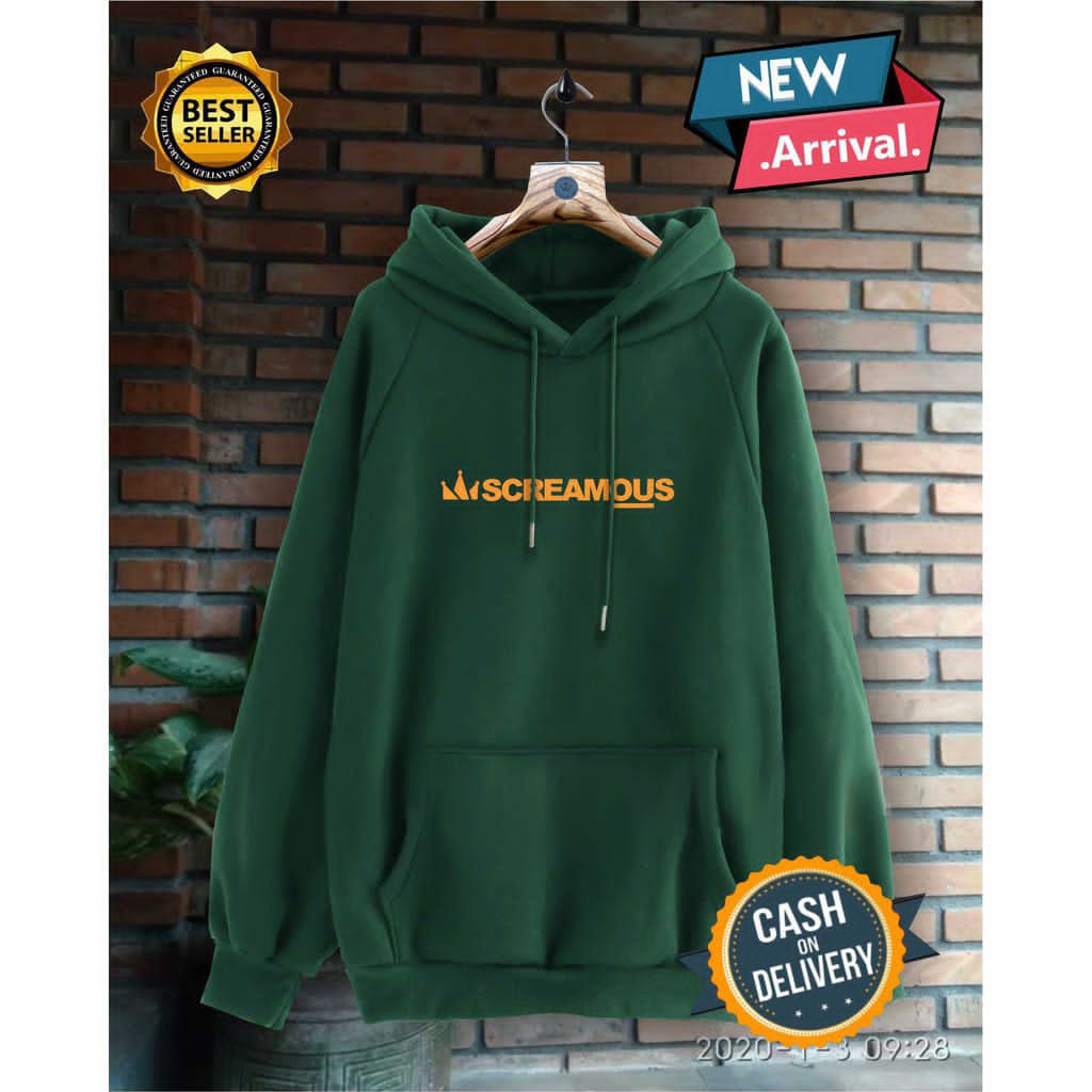 Jaket Hoodie Pria Tebal Tidak Panas Sweater Scremous