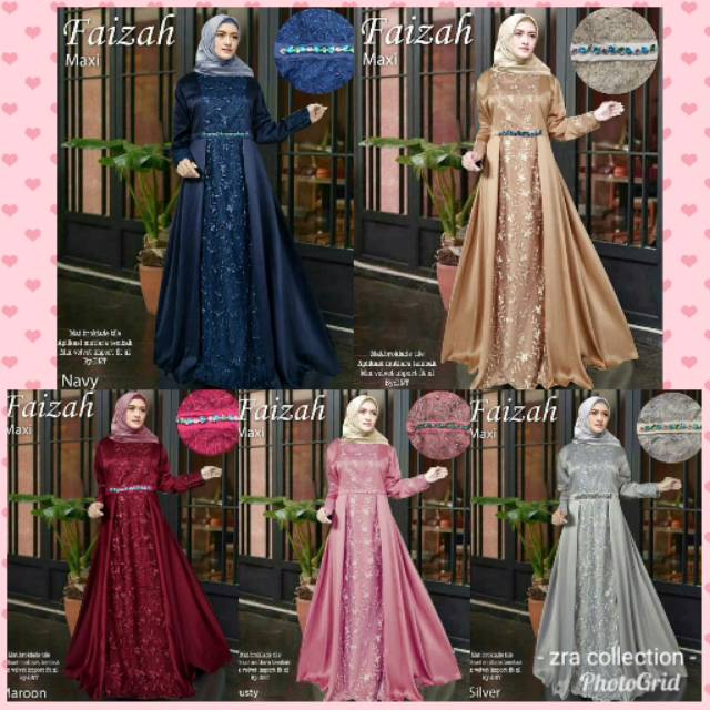 Faizah maxi.Gamis allsize LD 108 tille mutiara mix velvet