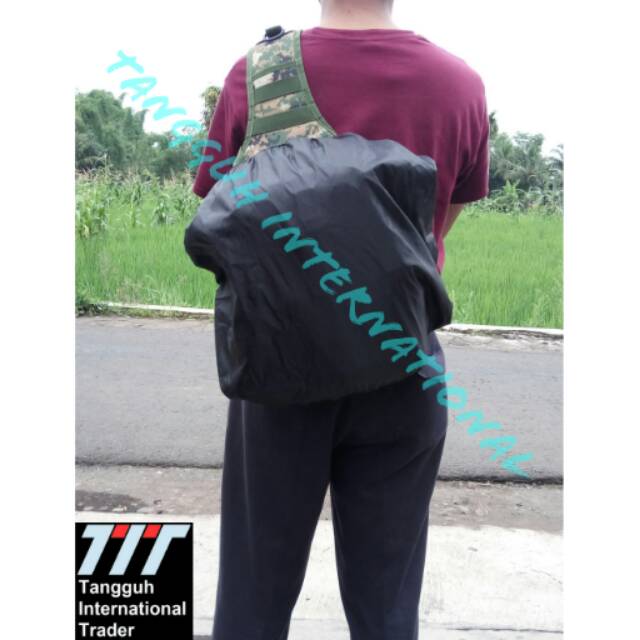 Mantel Hujan Tas 25 Liter - 30Lt Parasit; Rain Coat Cover Protector; Pelindung Ransel dari Kotoran