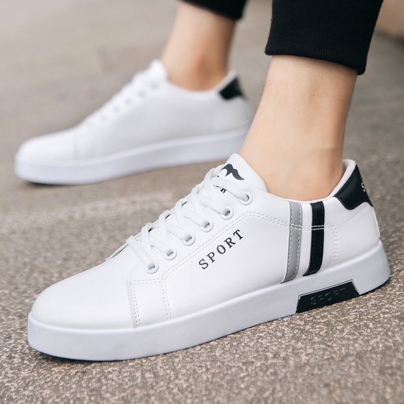 Highland Sepatu Sneakers Pria Casual Sepatu Tali Putih Fashion Keren Sepatu Trendy Import KSC103