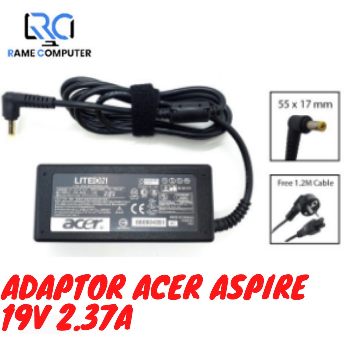 Adaptor Charger Laptop Acer Aspire ES 11 ES1-131 ES1-132 A314-32 A315 19V 2.37A (5.5*1.7mm) CASSAN ORIGINAL