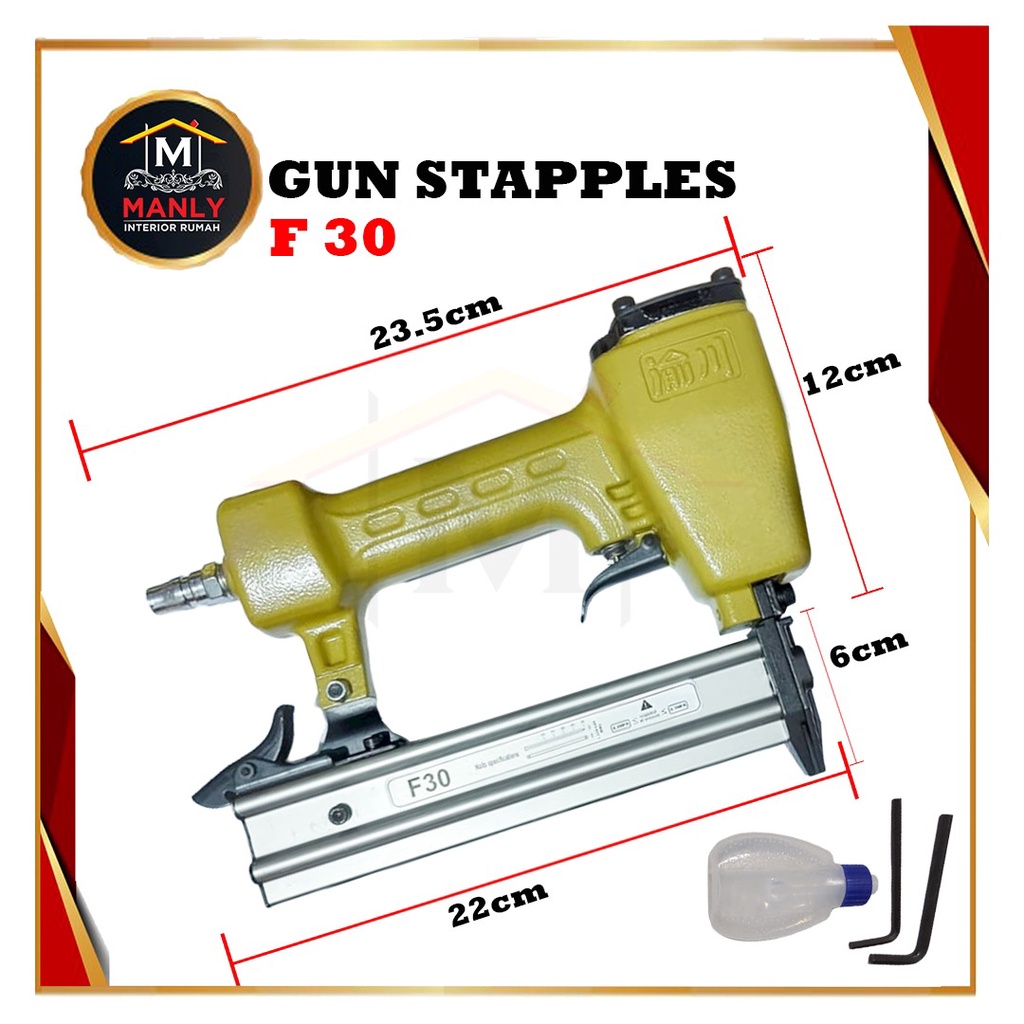 Mesin Tembak Air nailer F30 dan 1022 J Stapler Staples Mesin Tembak Model Lurus I dan Type U Air Paku Tembak F dan J / Gun Tracker / Pneumatic Nailer F DAN J