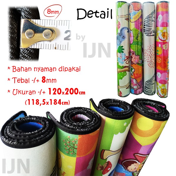 TIKAR KARPET BUSA Foam Ukuran 120x180 Motif Anak Dewasa Gambar Bolak