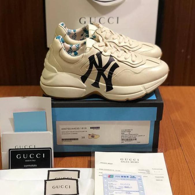 ✨READY STOCK✌ sepatu wanita sneakers Gucci Rhyton Sneaker with NY - BNIB - Unisex MURAH