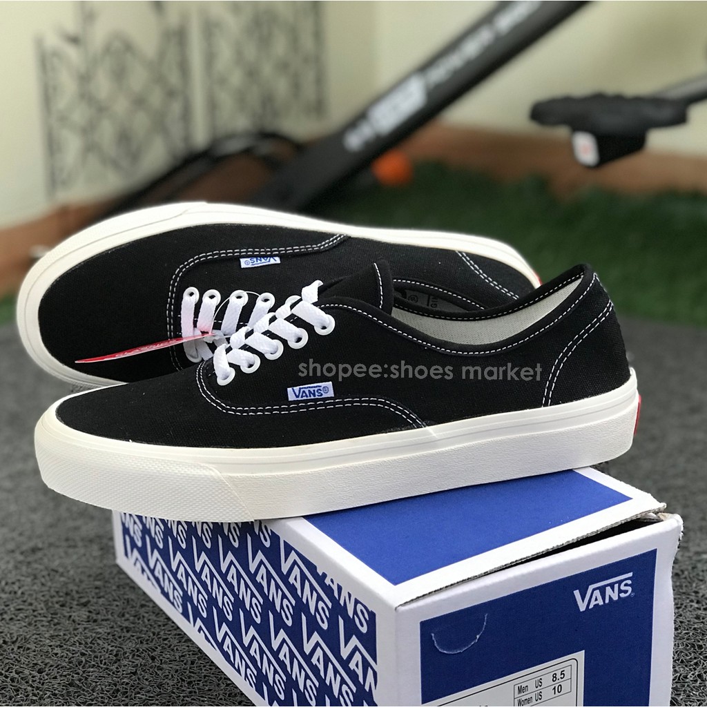 Vans Authentic OG Ivory Black White Box Biru