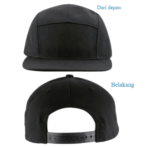 Topi Snapback 5 Panel Polos