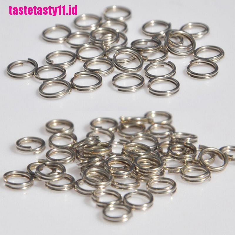 50 / 100X Split Ring Kosong Bahan Stainless Steel Untuk Umpan Pancing