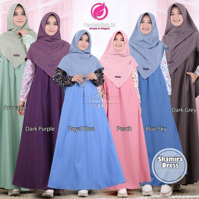 SHAMIRA DRESS GAMIS TOYOBO POLOS KOMBINASI KATUN JEPANG  MOTIF BUNGA ORIGINAL BY FANIA HIJAB