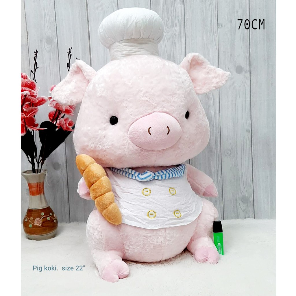 Boneka pig koki chef giant jumbo big 70 harga satuan boneka import