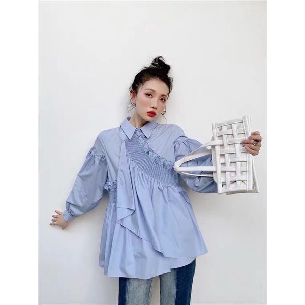 Gea Smock Blouse / Baju Atasan Ruffle Wanita Import