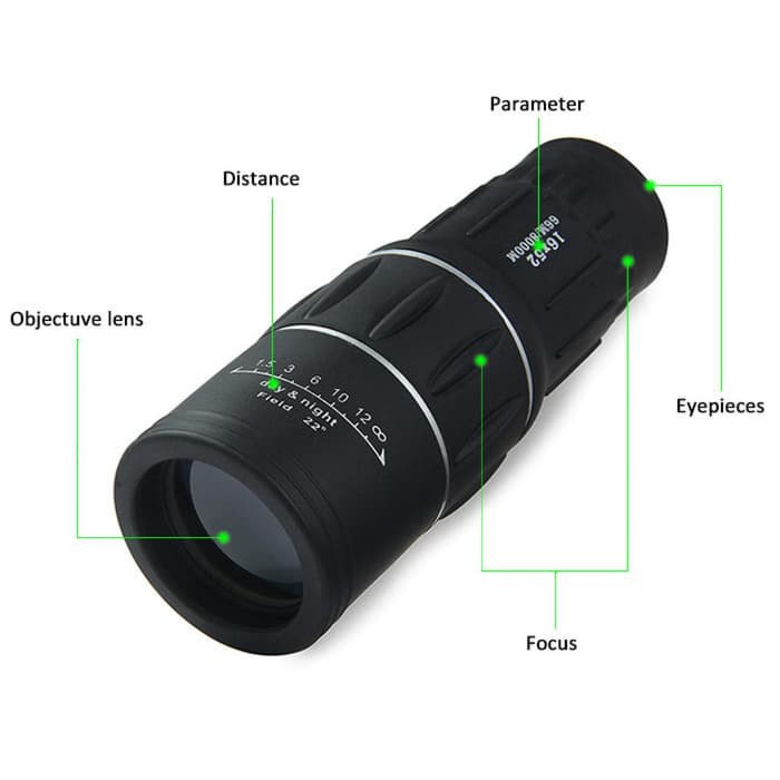 Teleskop Lens Bushnell Monocular - Focus and Zoom 16 x 52 Authesia  - Day Night Mode