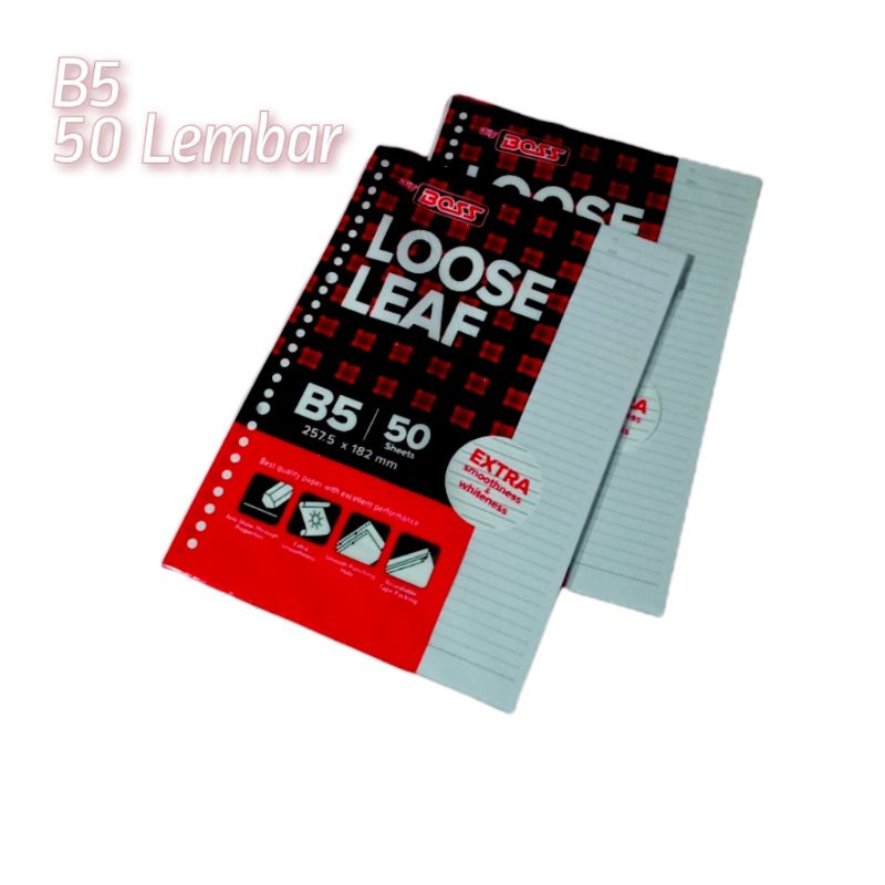 

Big boss B5 Loose Leaf 50 lembar warna Putih | Kertas isi ulang binder B5