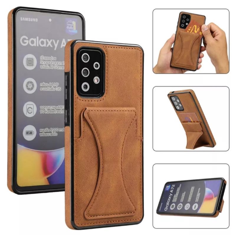 SAMSUNG GALAXY A52 / A52S 2021 ORIGINAL SOFTCASE CASING COVER LEATHER KULIT STAND MAGNET