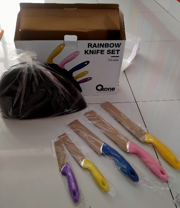 Oxone Ox606 Pisau Set Dapur Rainbow Knife Set Warna Warni Serba Guna Ox-606