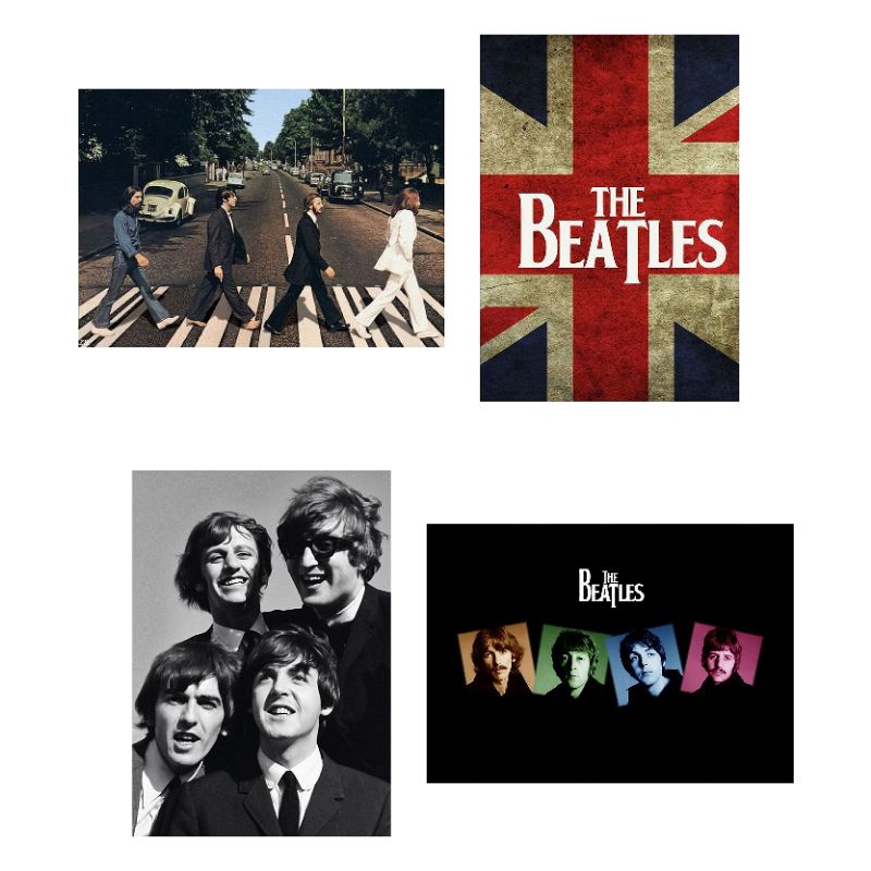 poster the beatles / poster aesthetic the beatles / poster dinding the beatles / paket ( 8 pcs ) rea