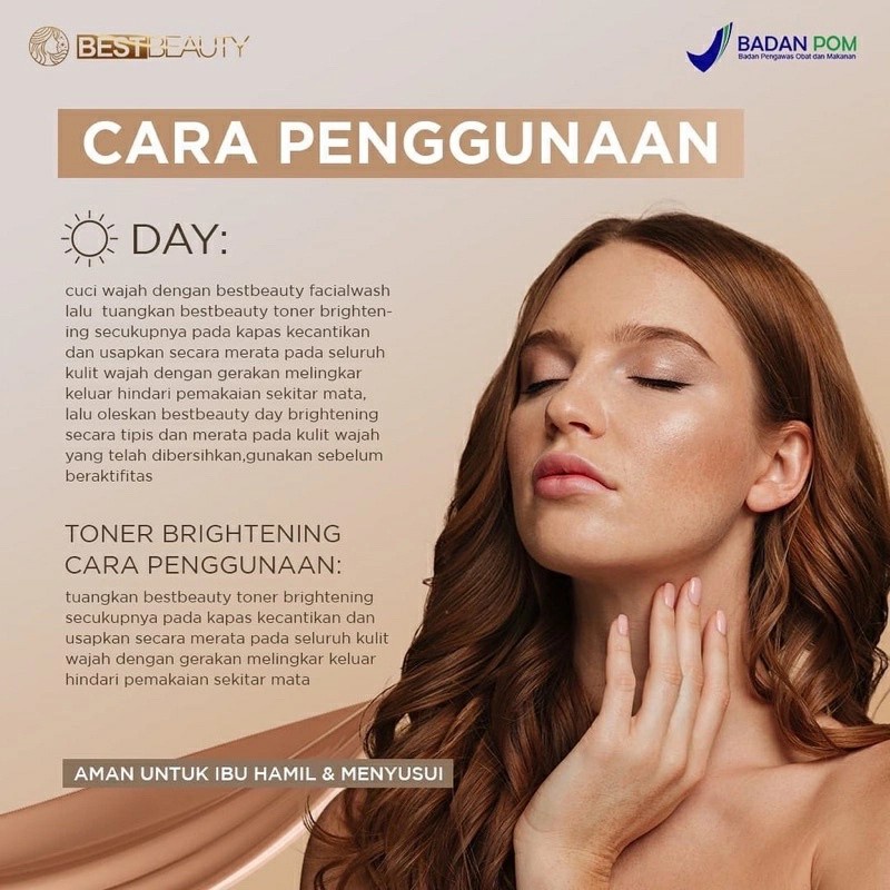 Best beauty skin care 1 paket cleansing toner day cream night cream perawatan brightening acne glowing anti aging