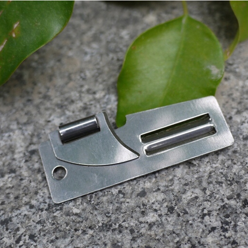 {LUCKID}2&quot; Double Peeler Stainless Steel 2 in 1 EDC Pocket Multi Tool Outdoor Can Opener