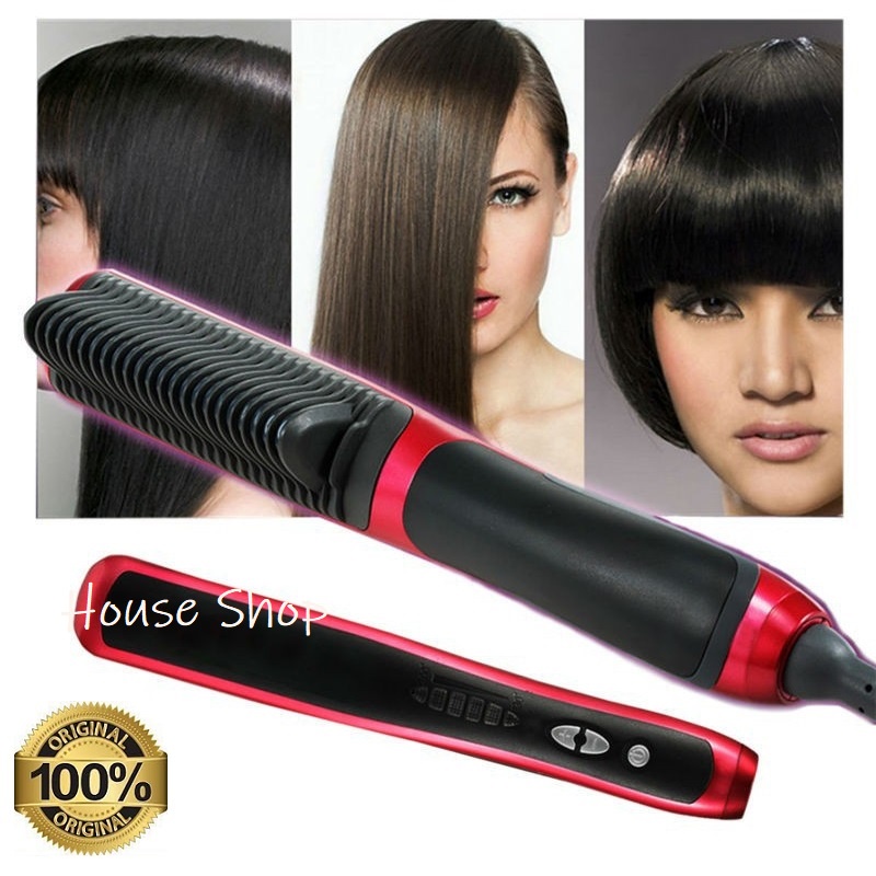 HS-0017 Sisir Profesional Fast Hair Straightener Catok Sisir Pelurus Rambut New Generation HQT-908B