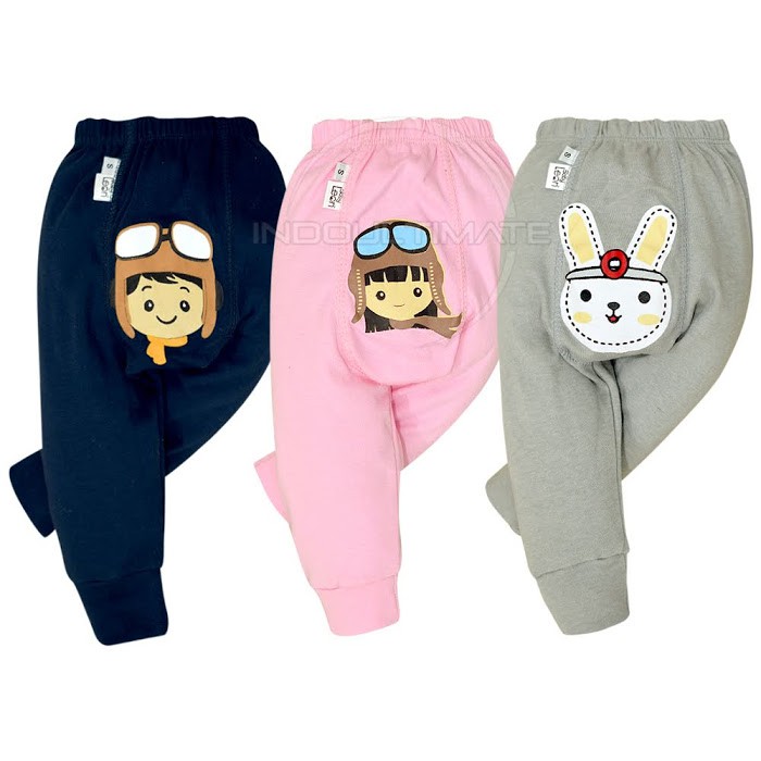 Celana Panjang COTTON Anak Bayi BABY LEON Newborn Celana Diaper Celana Popok Panjang GY-P83
