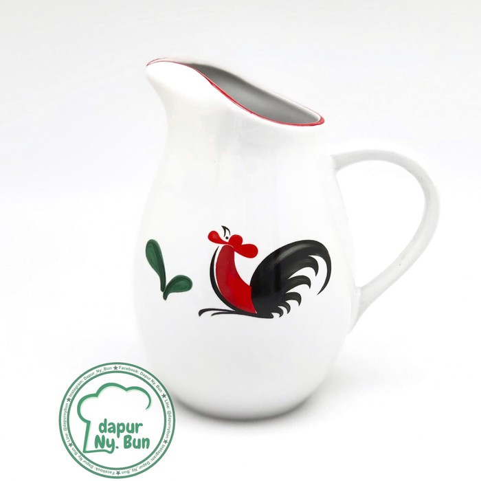 water jug ayam jago seri 2 / milk jug / juice jug / keramik kopin