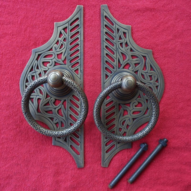 HANDLE PINTU GEBYOK / GAGANG PINTU ANTIK / PEGANGAN PINTU KUNO / TARIKAN PINTU KLASIK / KUPU TARUNG