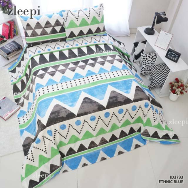 Sprei Motif Zig Zag Bahan Katun Lokal/cvc/korea/star