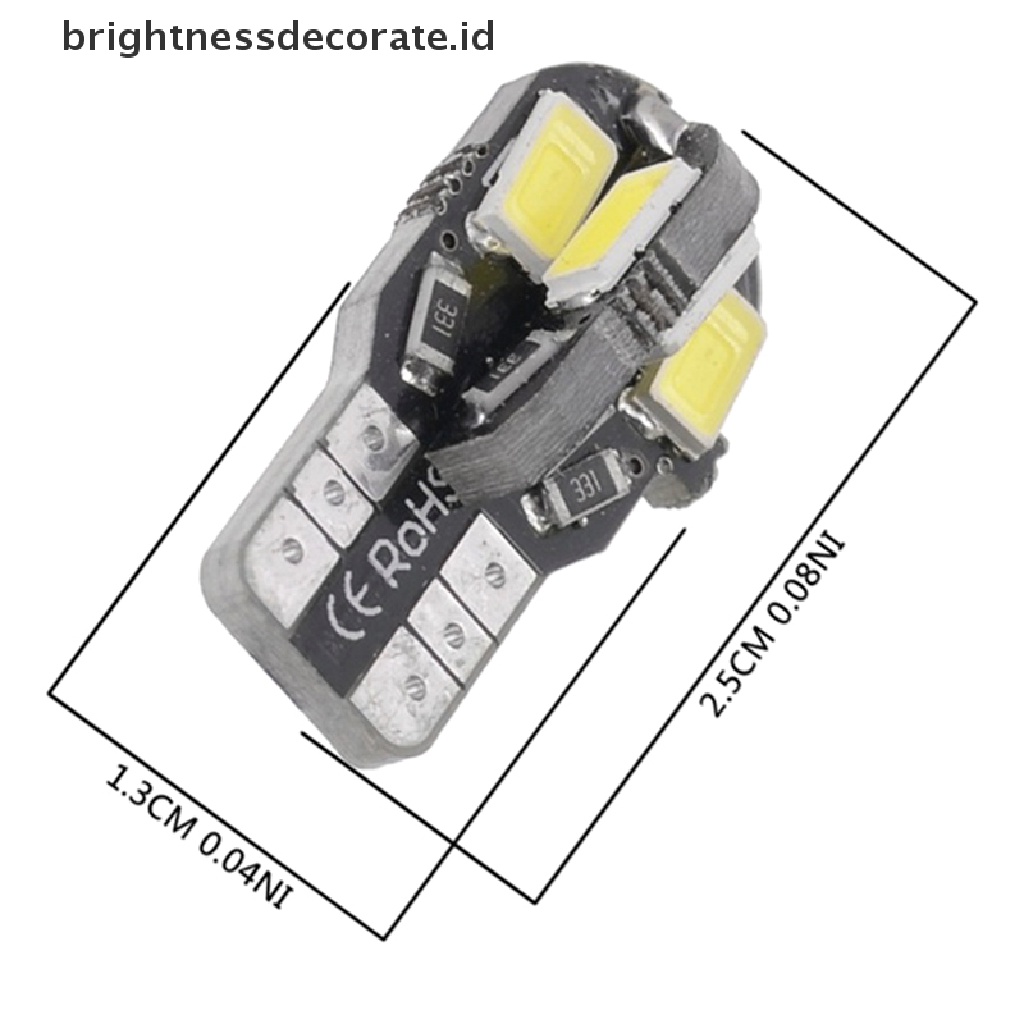 10pcs Lampu Led Canbus T10 194 168 W5W 5730 8 Smd Warna Putih Untuk Samping Mobil