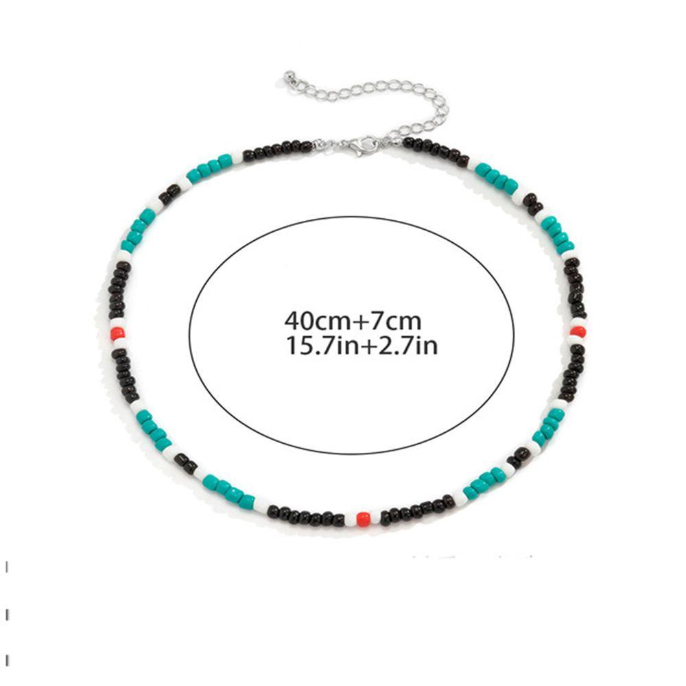 Mxbeauty Pria Kalung Retro Sederhana Boho Beads Pantai Kalung Musim Panas Wanita Rantai Klavikula