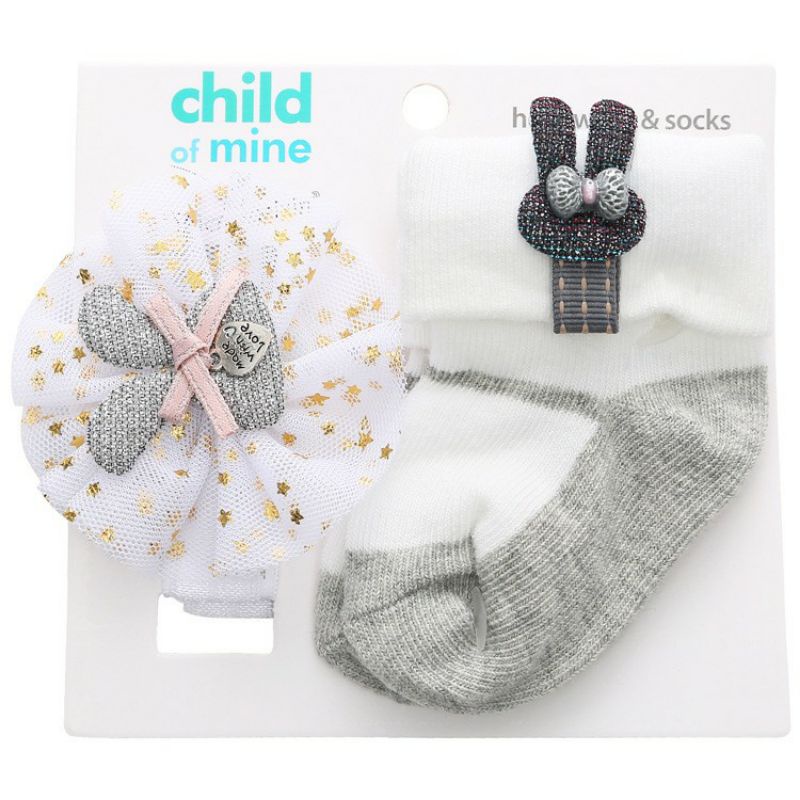 Kaos Kaki Baby  Bandana IMPORT - Kaos Kaki &amp; Headband Set 2in1