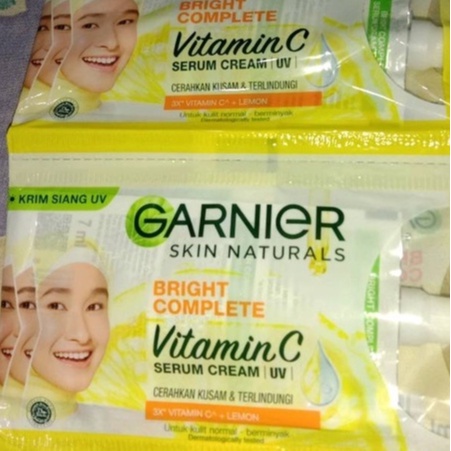 Jual Garnier Bright Complete Vitamin C Serum Cream Sachet 7ml Shopee Indonesia