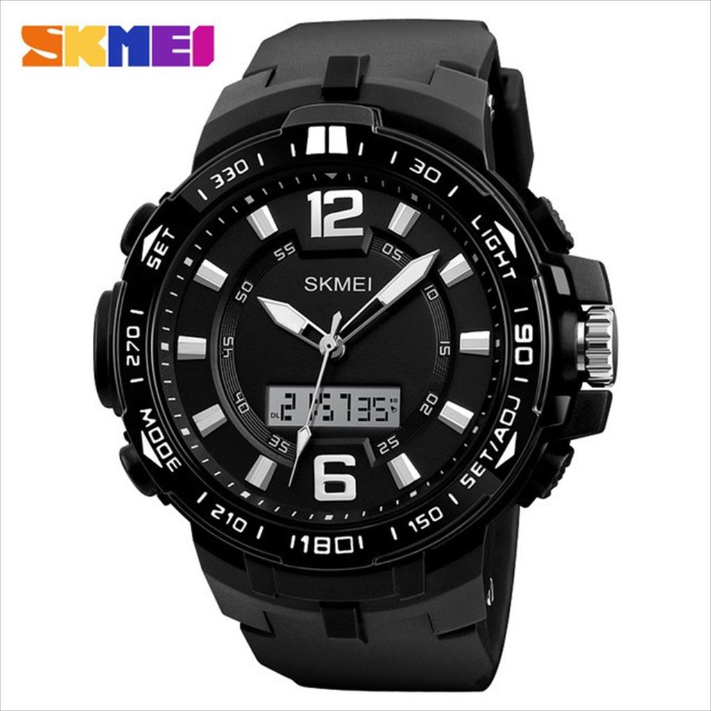 Jam Tangan Pria / SKMEI AD1273 Big Dial Dual Display / Jam Tangan Analog Digital Original