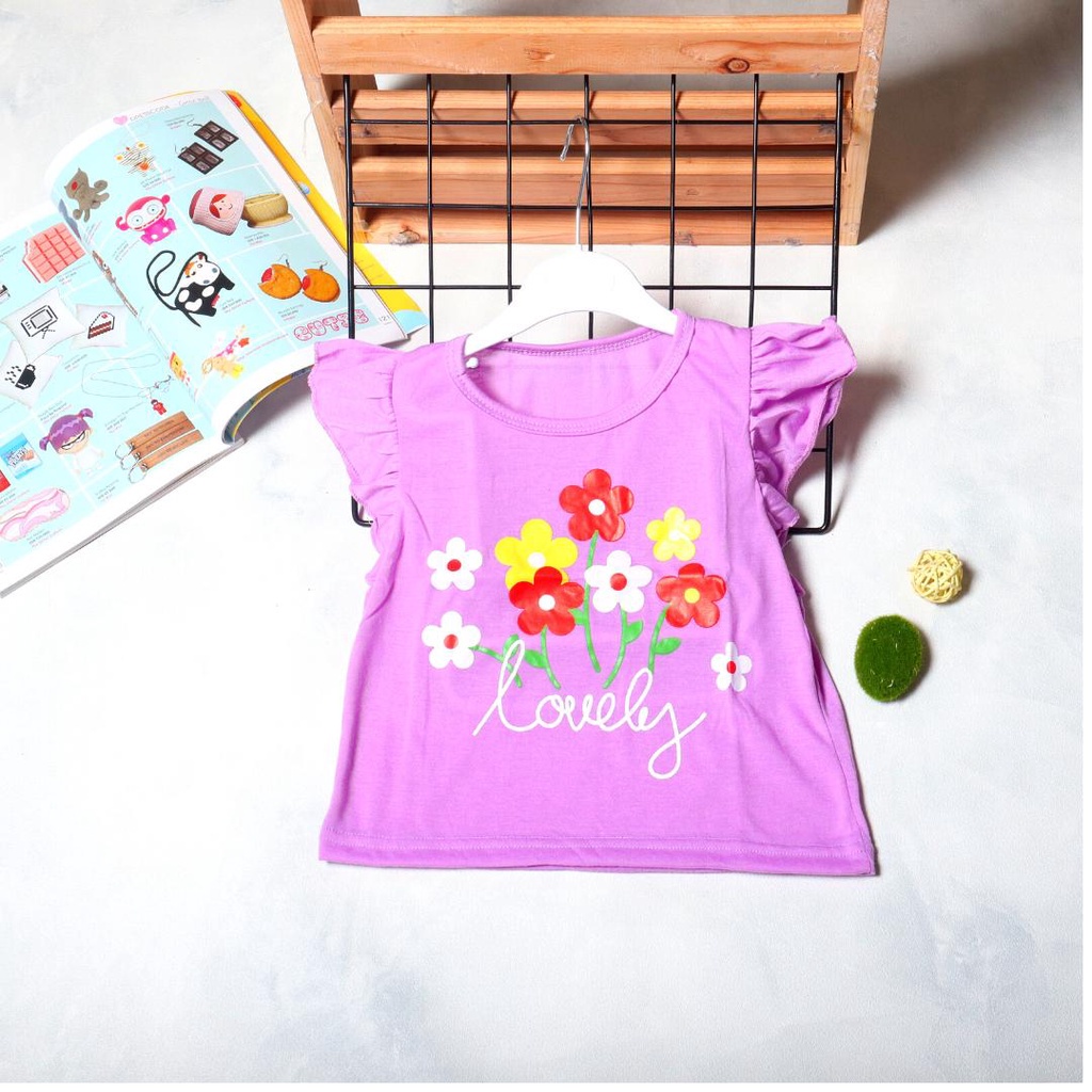 BEFAST - ZTL OOTD Tshirt Anak Perempuan RIANI / tshirt anak perempuan lovely flower / Kaos Anak Balita Terbaru / Pakaian Anak-Anak perempuan / Atasan Anak Lengan Pendek / Tshirt Motif Bunga / Fashion Casual Anak-Anak / Kaos Anak Kekinian / Termurah