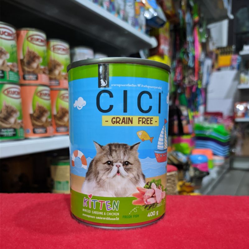 CICI Kaleng Kitten Sardine & Chicken 400gr Makanan Kucing Basah Wetfood