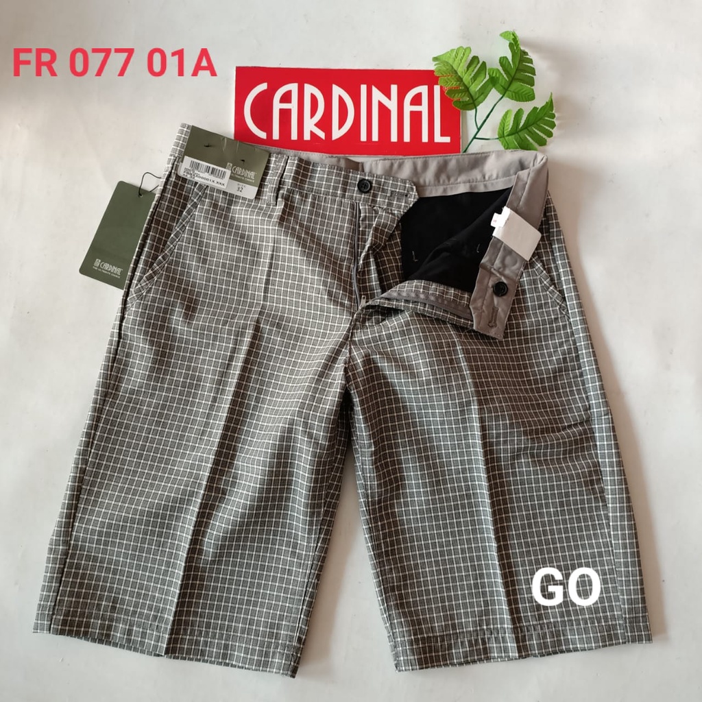 gof 36 CARDINAL FBBXX Celana Pendek Polos Stretch Kotak Motif Original Celana Santai Laki-Laki