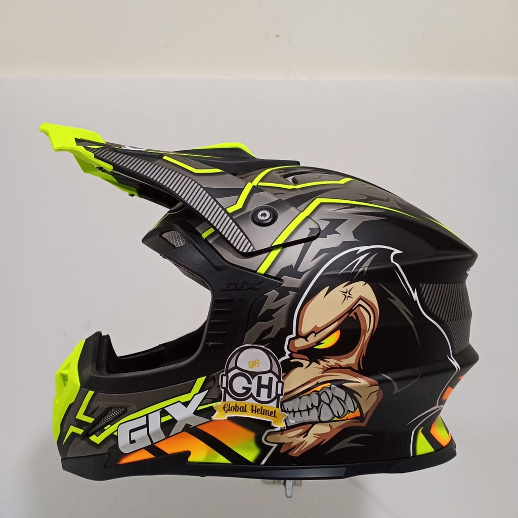HELM CROSS GIX CROSS MOTIF GORILLA BLACK DOF YELLOW STABILO JPX CROSS