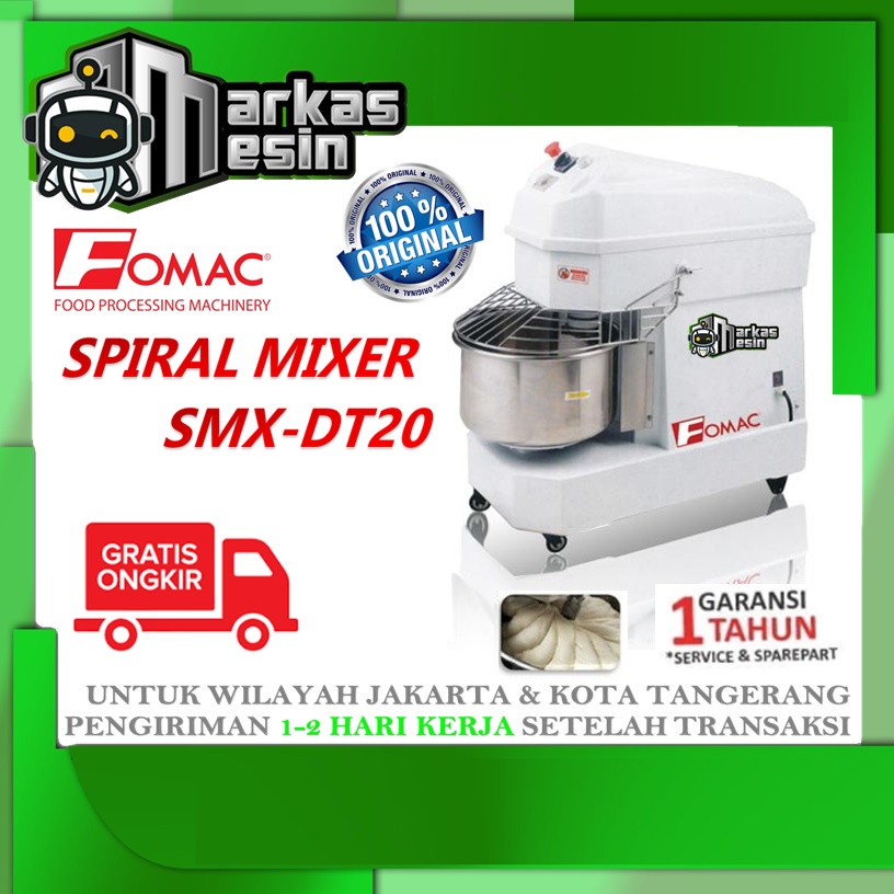 Mesin Pengaduk Adonan 20Liter / Spiral Mixer FOMAC SMX-DT20