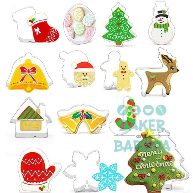 (14pcs) Xmas Cookies cutter / cetakan cookies natal christmas sugar