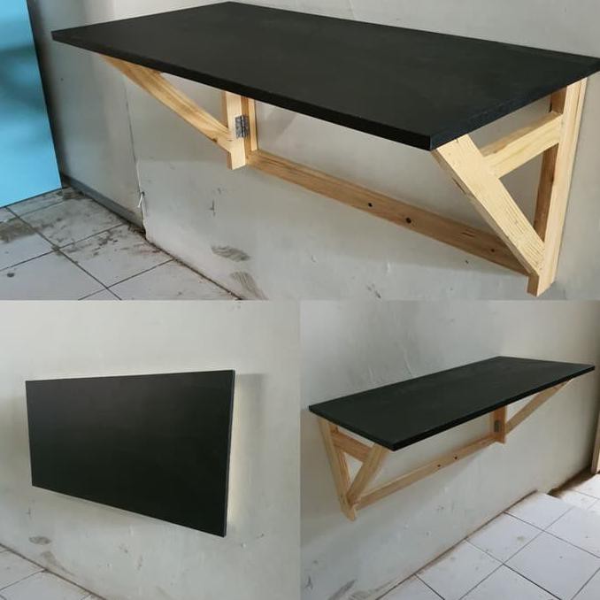 Meja Lipat Dinding Portable Uk M 100Cm - Meja Kerja - Meja Belajar - Putih Berryberrysquare